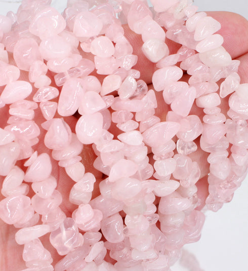 Rose Quartz Gemstone Beads, 5x8mm, Chip Beads
